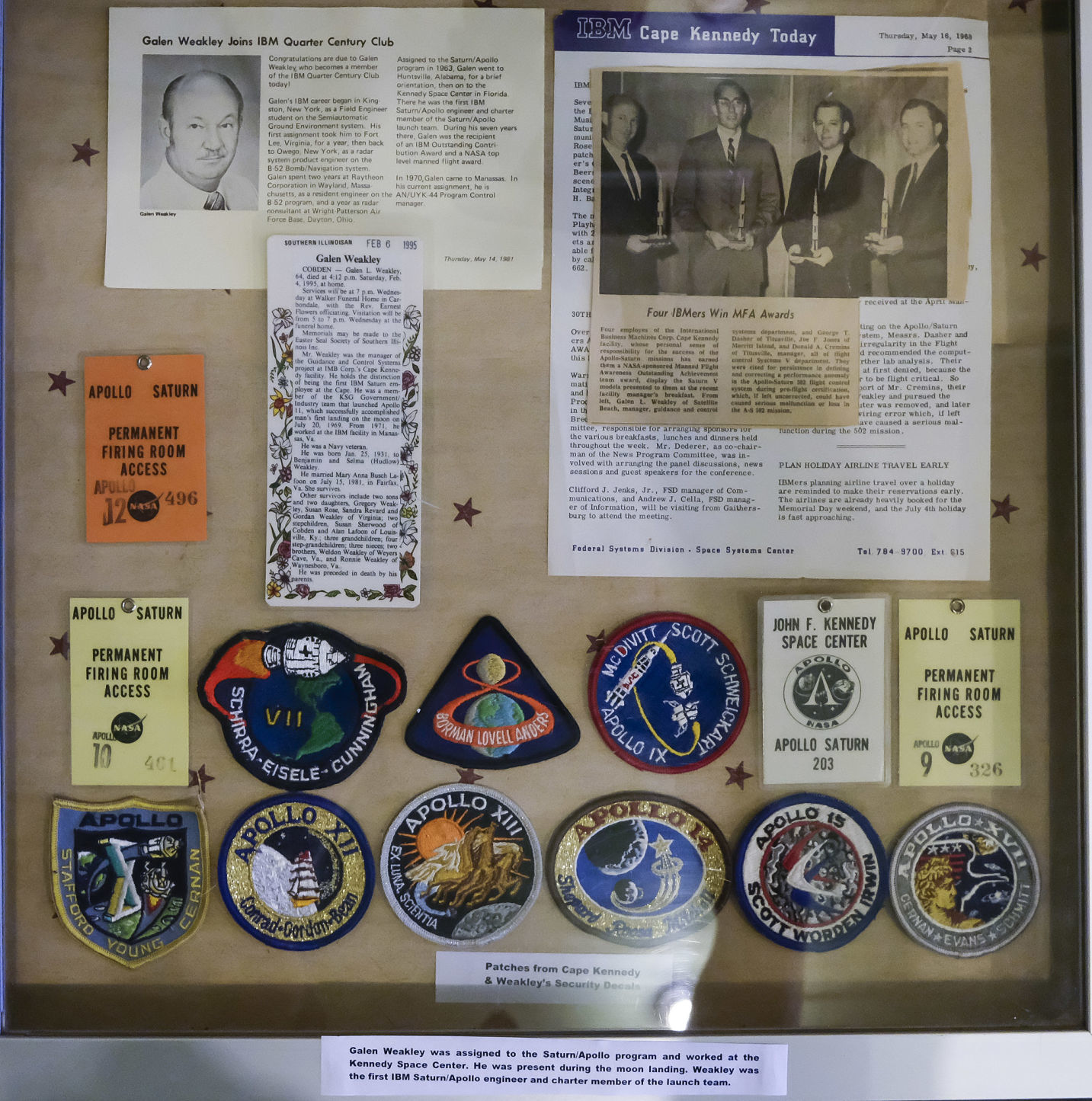 Galen Weakley Apollo badges and patches